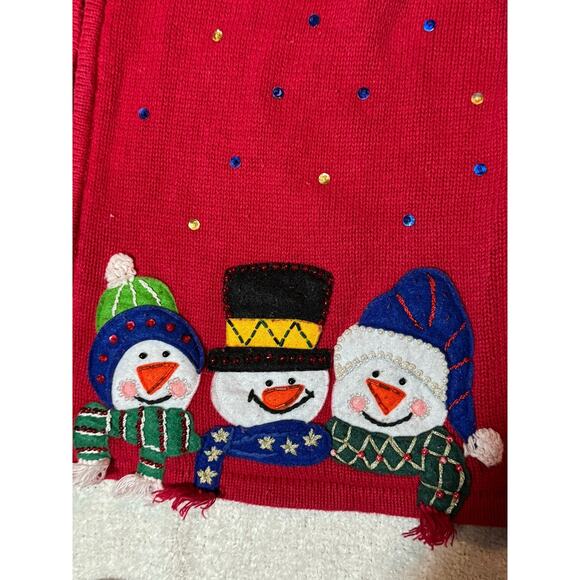 Carolina Colour Christmas Snowman Zip Up Sweater Size Extra Large - Picture 2 of 6